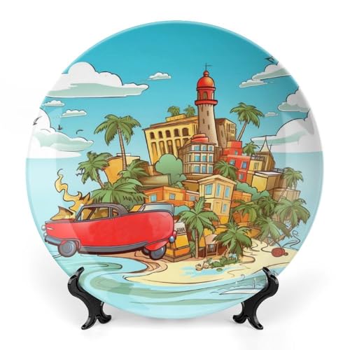 Plato decorativo de porcelana Bone China de 7 pulgadas miniatura 1