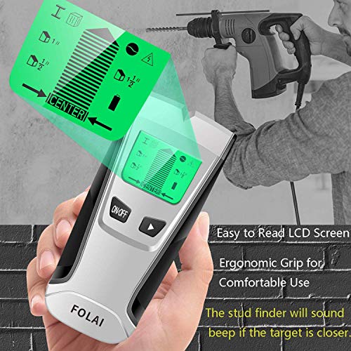Stud Finder Sensor Wall Scanner -4 in 1 Electronic Stud Posi Tioner with Digital LCD Display, Central Positioning Stud Sensor and Sound Alarm are Display for Wood AC Wire Metal Studs Detection