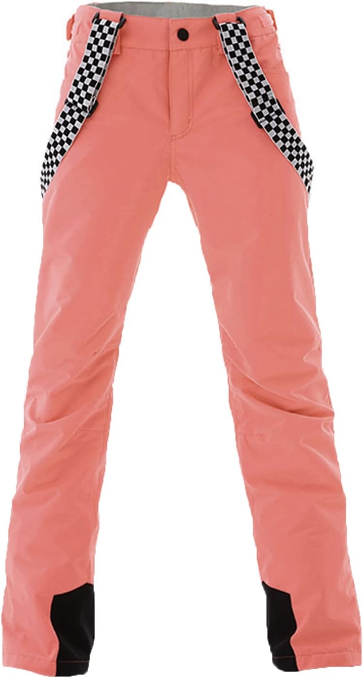 GS SNOWING Women's Insulated Snow Pants Waterproof Windproof Snowboard Ski Bibs with Detachable Suspenders