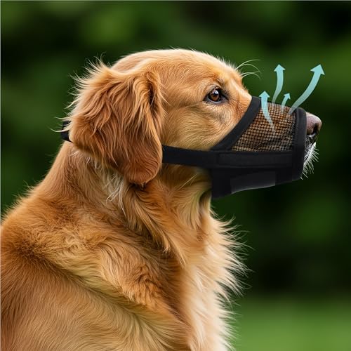 Image of Evollax Extra Large Dog Muzzle - Air Mesh XL Dog Muzzle to Stop Biting, Barking and Chewing