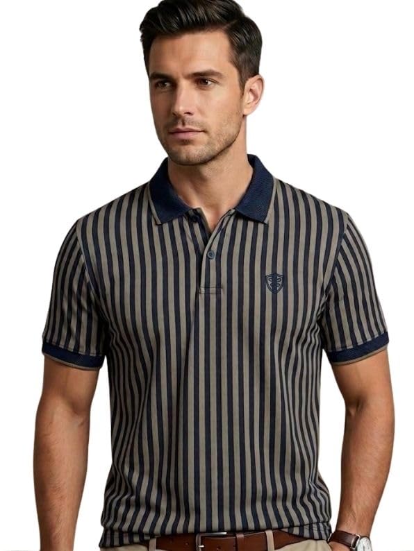 Image of Men Polo Cotton Rich Regular Fit Half Sleeves T-Shirt