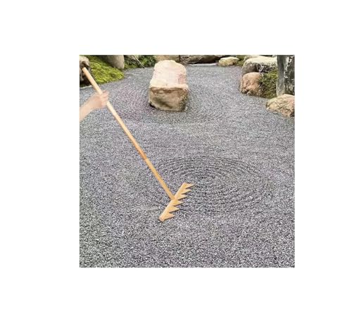 Full Size Zen Garden Rake, Enhanced 48' Large Japanese Nature Wood Zen Rake for Outdoor Garden Rock Sand...