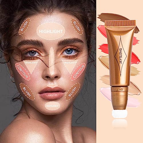 Bowjian Liquid Contour Stick Cream Blush Beauty Pen Liquid Face Blush Stick With Cushion Applicator Face Makeup Easy Blending For Natural Facial Blush Long Lasting Cream Contour Stick Blush Wand Matte Makeup Highlighter Liquid Rare Beauty Blush Stick(#02 Peach Pink Blush) #TOP7