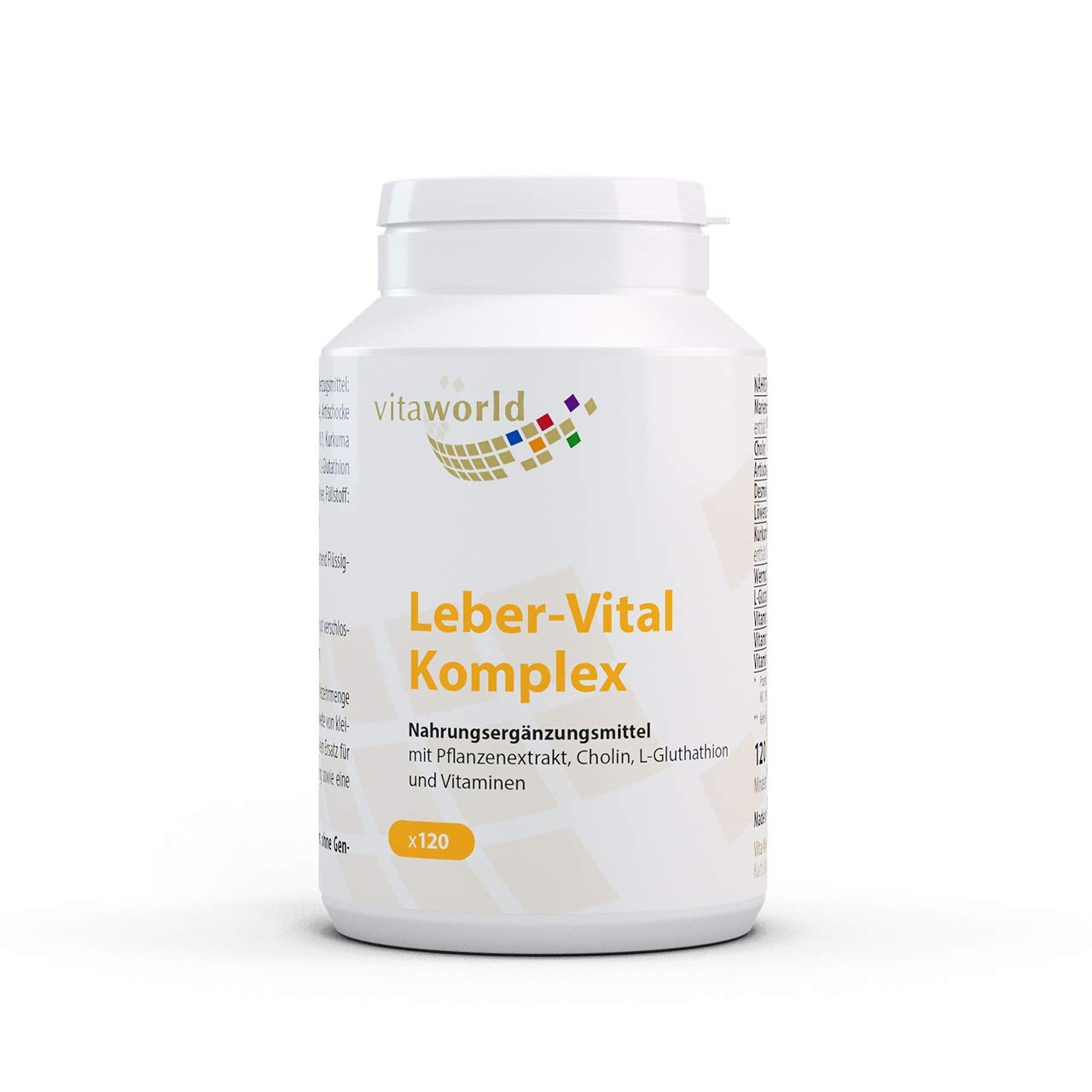 Liver Vital Complex with Milk Thistle, Artichoke, Choline, Glutathione, Curcumin120 Capsules Vegan/Vegetarian Made in Germany