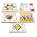 Zhicaikeji Ludo Game Set Legno Multifunzione 5 in 1 di Serie Chinese Checkers Gioco da Tavolo Famiglia (Color : True Color, Size : 31.2x31.2x3.5cm)