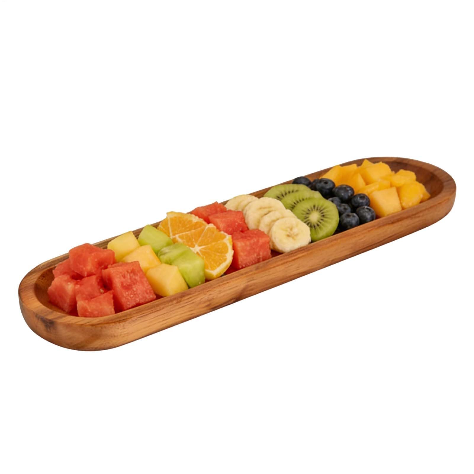 Zestaw talerzy do serwowania z naturalnego drewna akacjowego, wielofunkcyjne tace na desery, ser, przekąski, owoce, sushi, przyjazne dla środowiska, do serwowania