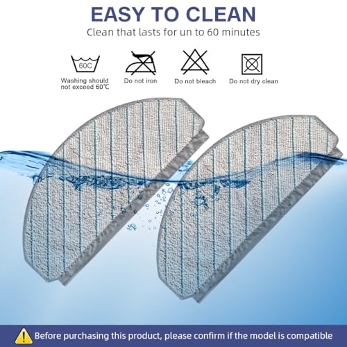 Image of HASTHIP 6Pcs Replenishment Kit, Replacement Parts for Ecovacs N20 Pro /N20 Robot, Vacuum Cleaner Replacement Accessories: 2 Side Brushes, 2 Microfiber Cloth Mop, 2 Filter