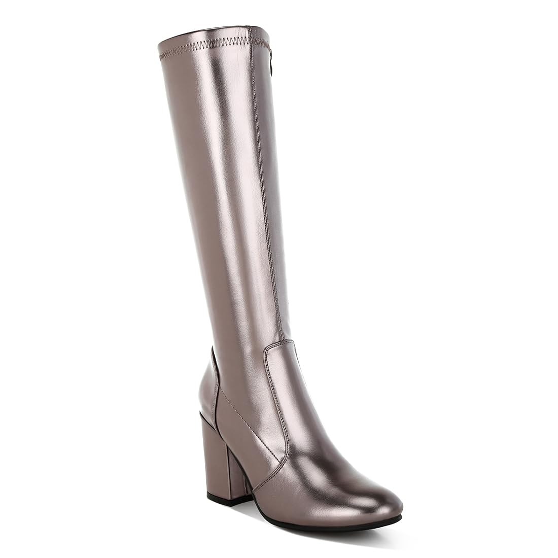 rag & co Women Metallic Pleather Long Boots-picture-45