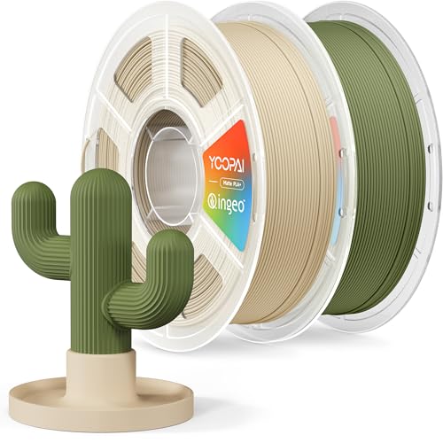 Image of YOOPAI PLA+ Matte Filament 1.75mm, 2KG (4.4lbs) 3D Printer Filament, Dimensional Accuracy + /- 0.02 mm, Dark Green+Desert Tan