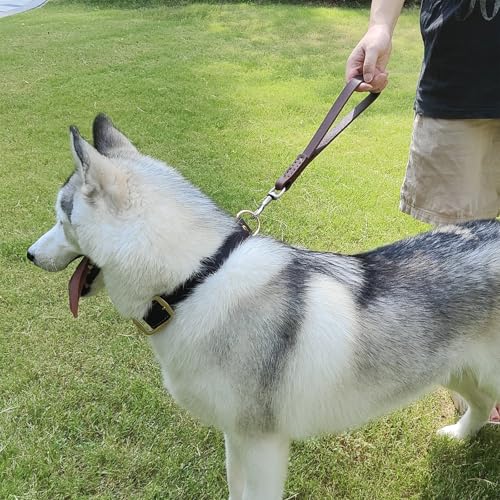 Meruogkar SHORT LEATHER DOG LEASH Leather Short Dog Leash 12",Strong Traffic Leash thumb #1