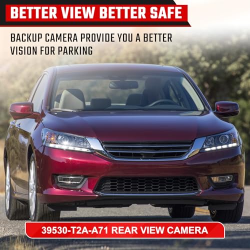 Image of Rear Park Assist Backup Camera Fit for Honda Accord Sedan EX LX Sport Hybrid 4 Door 2014-2015, Reversing Assist Rear View Camera 39530-T2A-A71 39530T2AA71,6 PIN