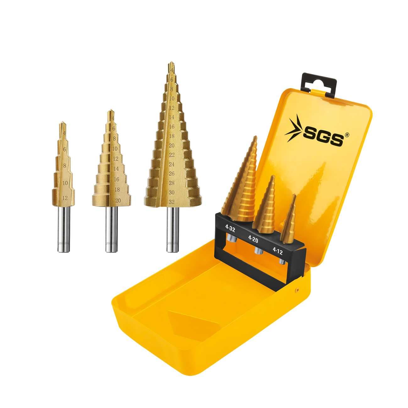 SGS HSS KADEMELİ MATKAP UCU SETİ 3 PARÇA (4-12/4-20/4-32) MM SGS2840