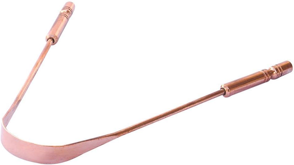 Copper Tongue Cleaner Scraper | Dentist Recommended For Dental Health and Fresh Breath | Handy Grip | Superior Oral Hygiene