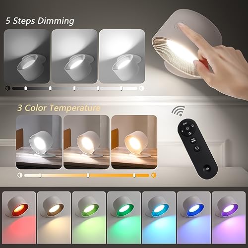 Focos LED de pared sin cables para zonas sin enchufe con batería recargable pack de 2 2