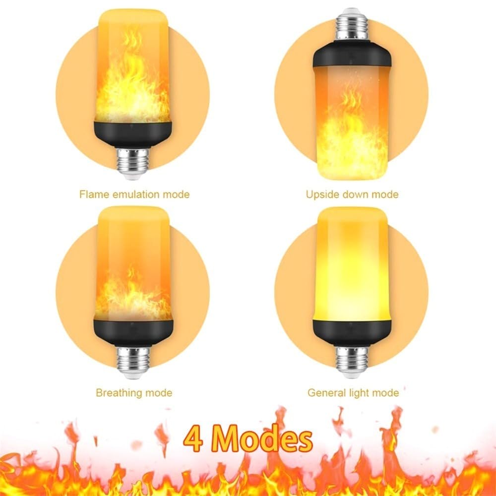 JZ LED Bombilla de llama,E27 Standard Base Flame Bulb,5W Flame Bulb Party Bulb Lights,Upside Down Effect,Energy Efficient Flaming Fire Lights for Indoor/Outdoor Use (8 PCS)