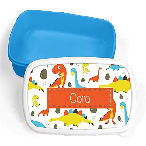 Print Maniacs Personalised Orange Dinosaur Lunch Box Cover