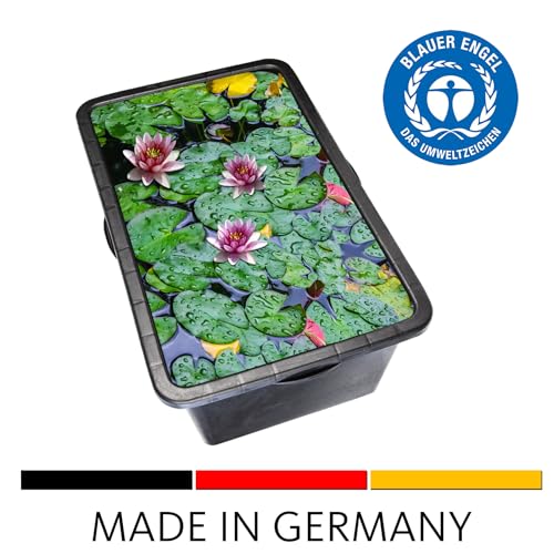 BigDean Mörtelkasten 90 Liter Eckig Miniteich Baueimer - 79 x 49 x 30 cm - Speiswanne Zementwanne Mörtelwanne - Made in Germany - Blauer Engel