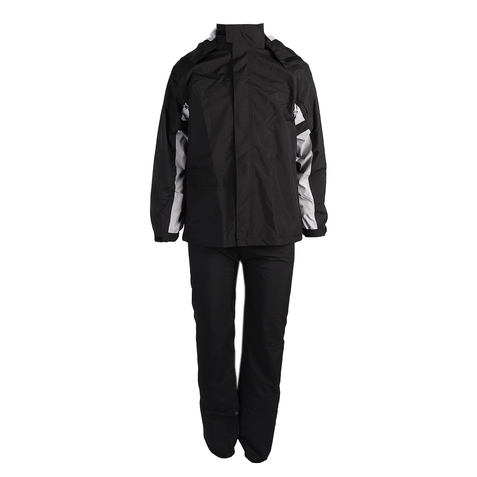 Wasserdichtem Atmungsaktivem Motorrad -Regenanzug mit Verstellbarem Design - Leichte Schwarze Jacke und Hosen mit Versteckten Schuhabdeckungen für das Reiten Im Freien (XL)
