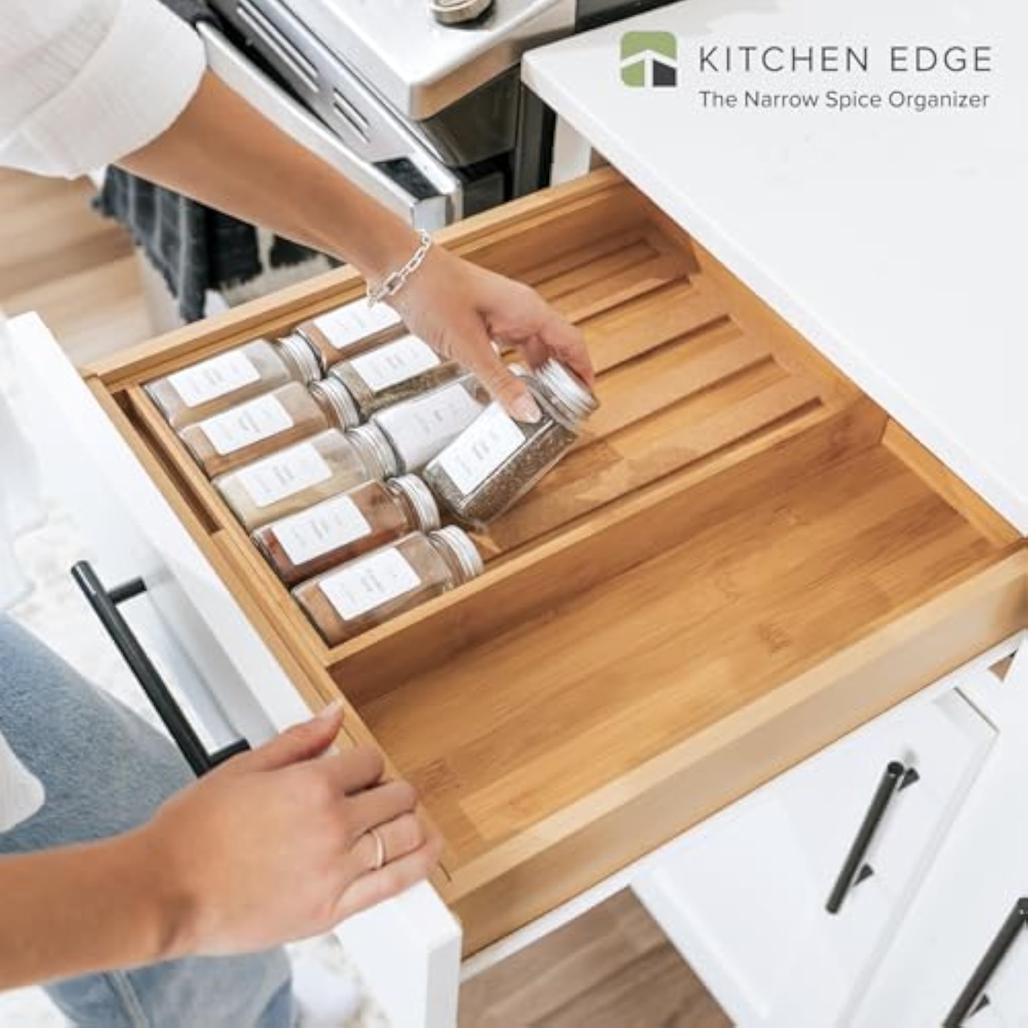 Spice Drawer Organizer with Expandable Storage