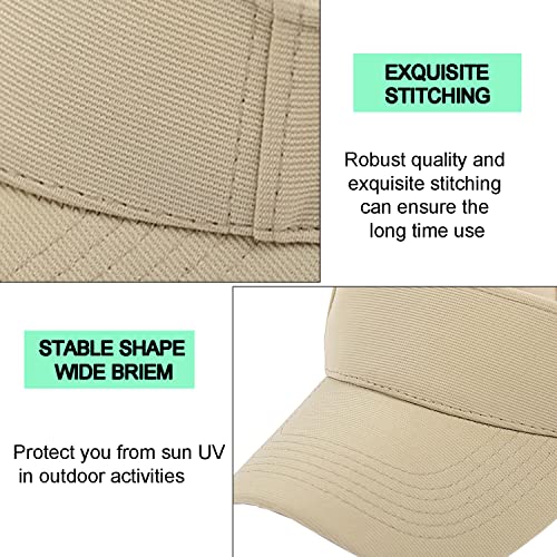2Pcs Sun Visors Hats For Women & Men Adjustable Sports Caps For Golf Running Summer Beach(2# Beige+Orange) #TOP5