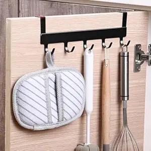 Mforall Cabinet Hook Over The Door Hook Hanger for Kitchen Bathroom Tools Hanging Mini Cabinet Hanger Matle Black