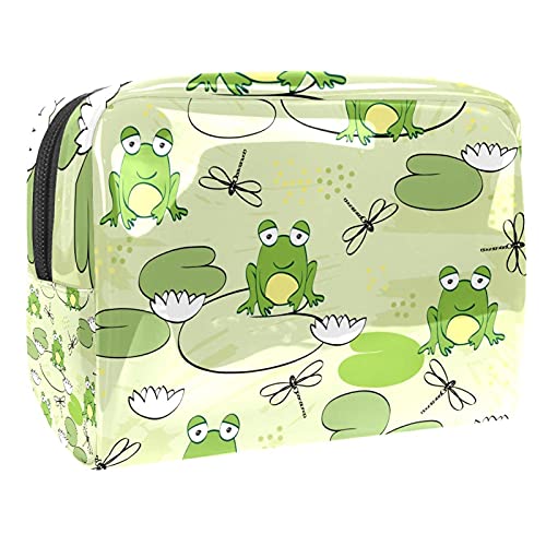 Trousse de maquillage avec fermeture éclair robuste et grand volume compact