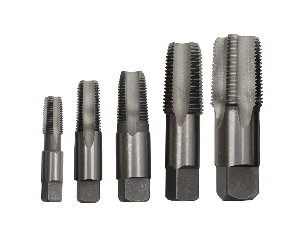 Juego de 5 grifos de tubo NPT para mano derecha tamaños 1/8 pulgadas, 1/4 pulgadas, 3/8 pulgadas, 1/2 pulgadas y ¾ pulgadas