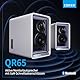 EDIFIER QR65 Aktive Design-Monitorlautsprecher (70 Watt) mit RGB-Lichteffekten, 3X USB TurboGaN-Schnellladeports und Subwoofer-Ausgang, weiß