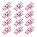 Lot de 50Pcs Clips Pinces en Plastique pour Reliure Couture Artisanat Rose et Transparent