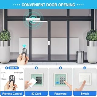 Automatic Door Opener and Closer, Electric Swing Door Opener with 2 Remote Controllers & 2 Sensor, 90° Handicap Door Opener, 3-7S Speed Adjustable, Commercial Door Closer for Hotels(Inward Opening)