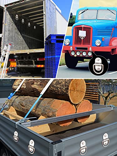 Tootaci D-Ring Tie Down Anchors 1/4" Heavy Duty,10Pcs Stainless Steel Trailers Tie Down Anchor 1200Bls For Boats,Trailers Trucks Rv,Warehouse,Garage,D Rings Anchor For Floor,Wall,Ceiling Mount #TOP6