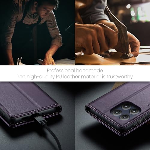 Taneny Wallet Case for Moto Edge 2025, PU Leather Magnetic Flip Case with RFID Blocking Card Holder Kickstand for Women Men, Shockproof Durable Protective Phone Cover for Motorola Edge 2025 (Purple) - image 7