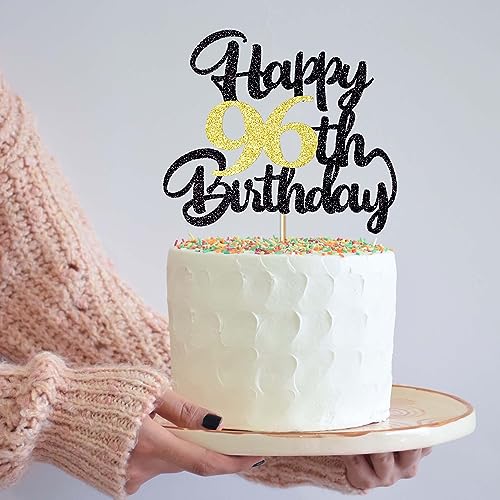 Image of Klionjor 96th Happy birthday cake topper happy cake decoration 96th birthday party decoration gift plugin (96)
