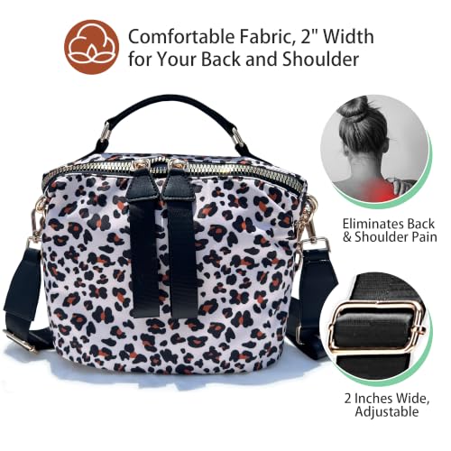 Image of Women's Crossbody Bag - Soft Cloth Shoulder Bag, Lightweight Waterproof Purse, Stylish Slash-Proof Casual Bag