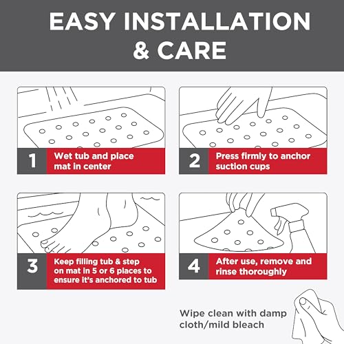 Rubbermaid Soft Foam Bath Tub Shower Mat, Non-Slip Tub Mat with Quick-Drain Holes, 35.88 x 17 Inch BPA-Free Bath Mat for Inside Bathtub or Shower, Black by Rubbermaid - Image 8
