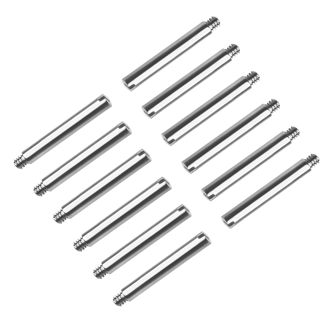 HiCycle2 12Pcs Watch Band Bracelet Strap Screws Pins For Rolex Submariner Watch Strap (Silver, 1.2 * 1.2 * 15.6)
