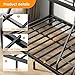 SDHYL Twin Over Full Bunk Bed, Heavy Duty Metal Frame for Adults, Space-Saving for Dorm, Apartment & Small Room, Black, No Box Spring Needed