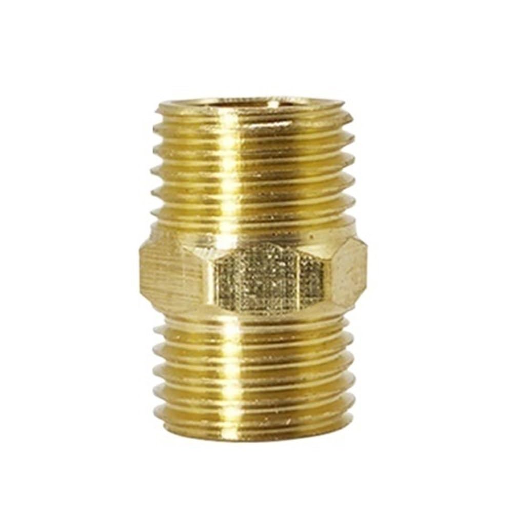 High Reliability Brass Hex Threaded Pipe Coupling for Irrigation Systems - Durable Metal Pipe Joint Adapter, 1pc(1/2in)