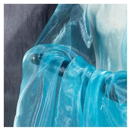 SMTCM Tela de organza brillante azul 3m*150cm Gradiente de organza Tela de encaje Mágicamente brillante Cinta de tela Multicolor transparente Tela de tul Tela decorativa para DIY Vestido de disfraz