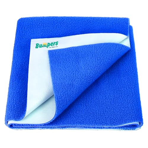 Bumpers Waterproof Quick Dry Sheet for Baby| Bed Pad Extra Absorbent Washable Matress Protector| Baby Bed Protector Sheet for Toddler Children (Royal Blue, Medium (100x70 cm))
