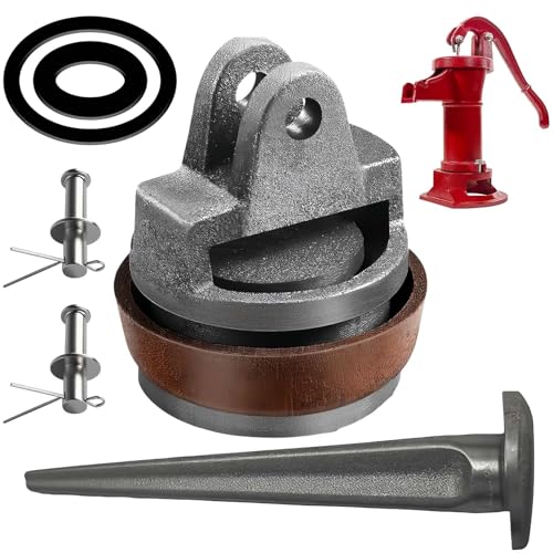 Ersatzteile für Schwengelpumpe Typ 75, mit Ledermanschette Dichtungsring Nasenstechventil Bolzen Satz Kolben Komplett, Handpumpen Typ 75 Ersatzteile, für Wasserpumpen Pumpendichtung, Gartenpumpe (M2)