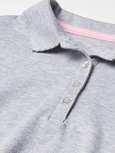 Image of Nautica Girls' School Uniform Short Sleeve Polo Shirt, Button Closure, Soft Pique Fabric