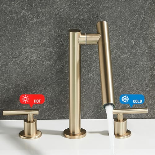 Robinets de salle de bain pour lavabo mitigeur baignoire-douche central 3 trous