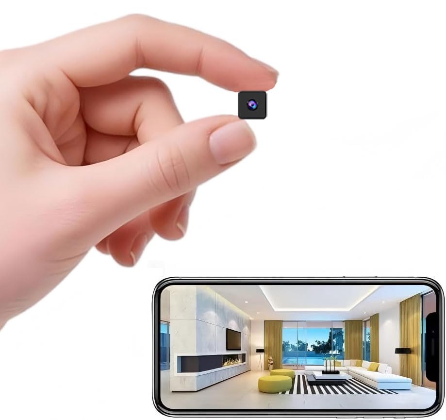 Mini Indoor Home Camera Wireless Security Camera HD Surveillance Cam Outdoor Camera with Cloud SD Storage Night Vision Small Hidden Cameras Wireless for Easy Placement Motion Detection Spy Camera