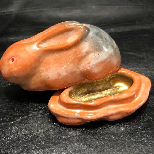 超かわいい赤楽の茶道具、香壺、香合です。小物入れ、置物、ウサギ、兎、干支 超かわいい赤楽の茶道具、香壺、香合です。小物入れ、置物