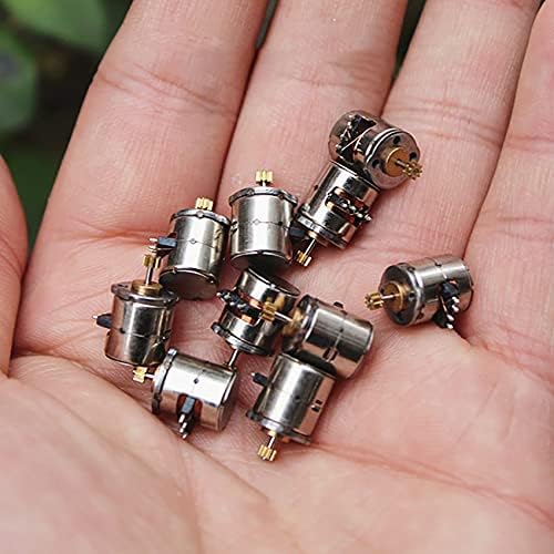 ステッピングモーター10PCS /セット8mmマイクロ2相4線式ステッピングモーター9歯ギア付きステッピングモーター、シャフト直径0.8mmプレミアム交換用スペア