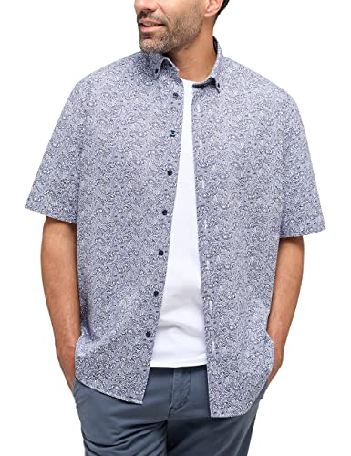 eterna Herren Seersucker Hemd Comfort FIT 1/2 blau XL_H_1/2