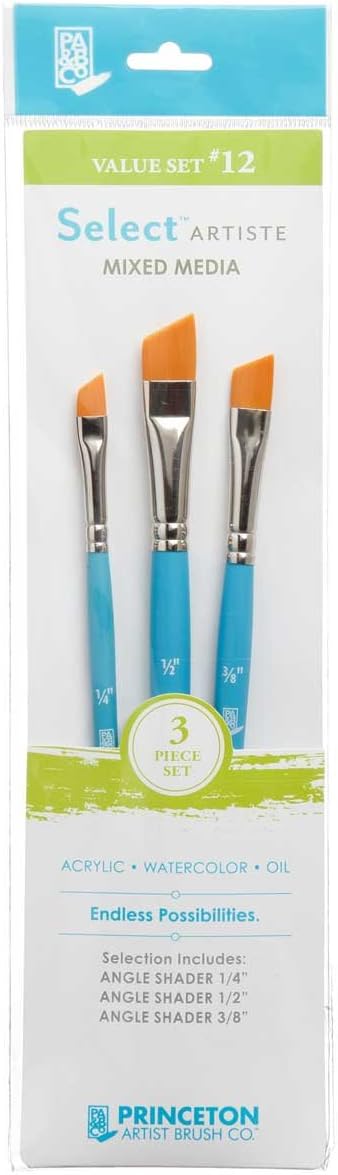 Princeton SelectArtiste Fine Art Multi-Technique Brush Set, 3 x Synthetic Brushes, Mixed Media, For Professionals & Students