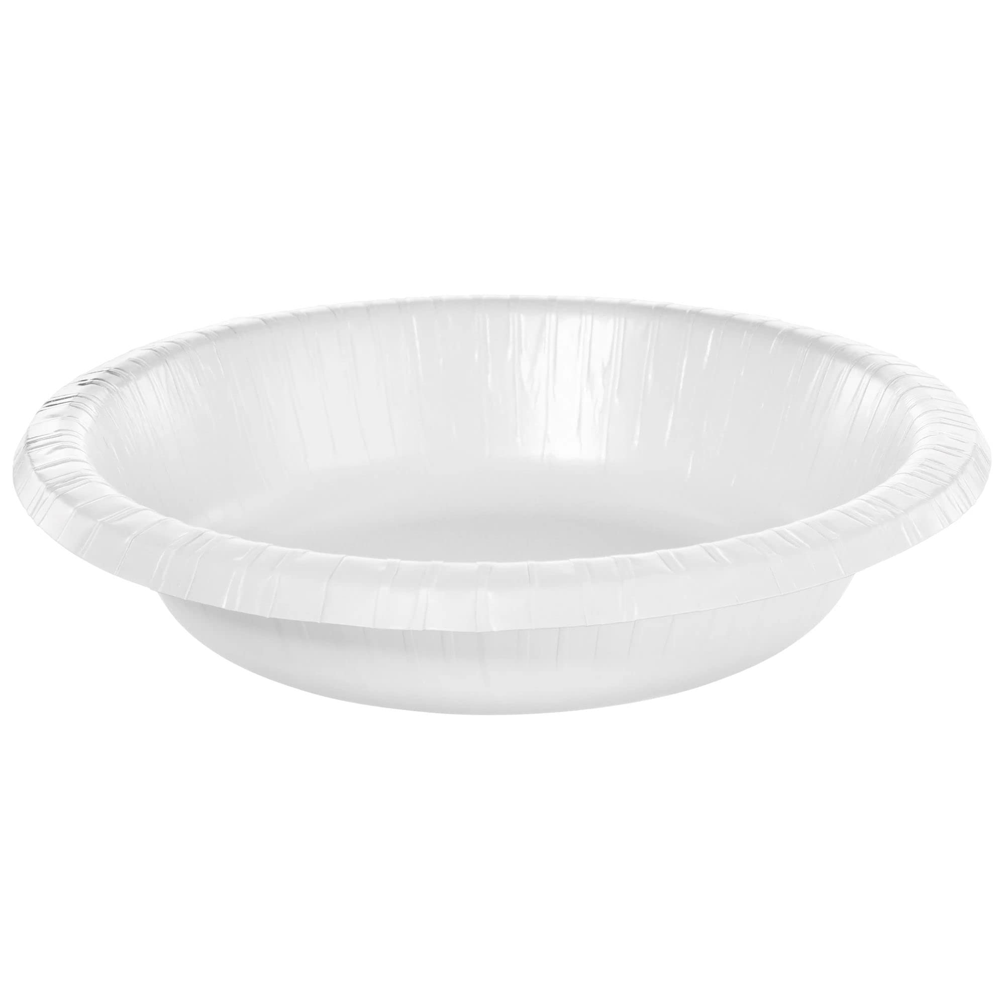 Paper Bowls - 20 oz. - Vibrant & Eco-Friendly Bowls - Ideal for Parties, Events & Special Occasions, Frosty White, Pack of 20
