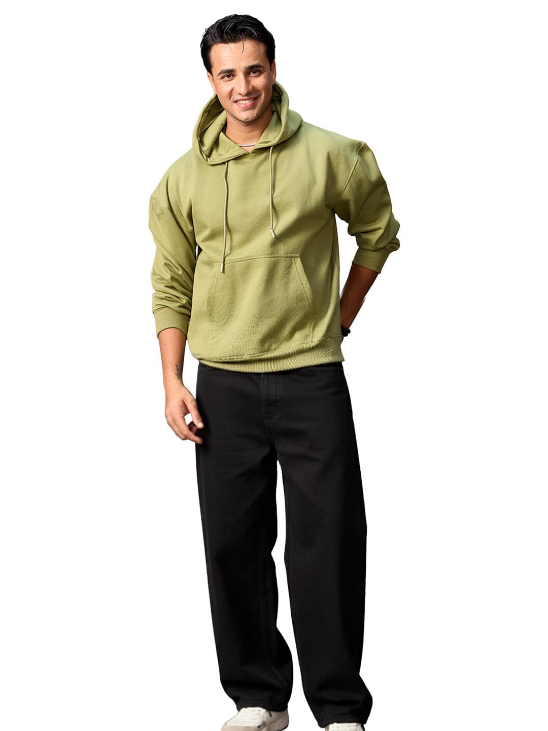 urbano fashion Men's Loose Baggy Fit Solid Chino Trousers Non-Stretchable-picture-37